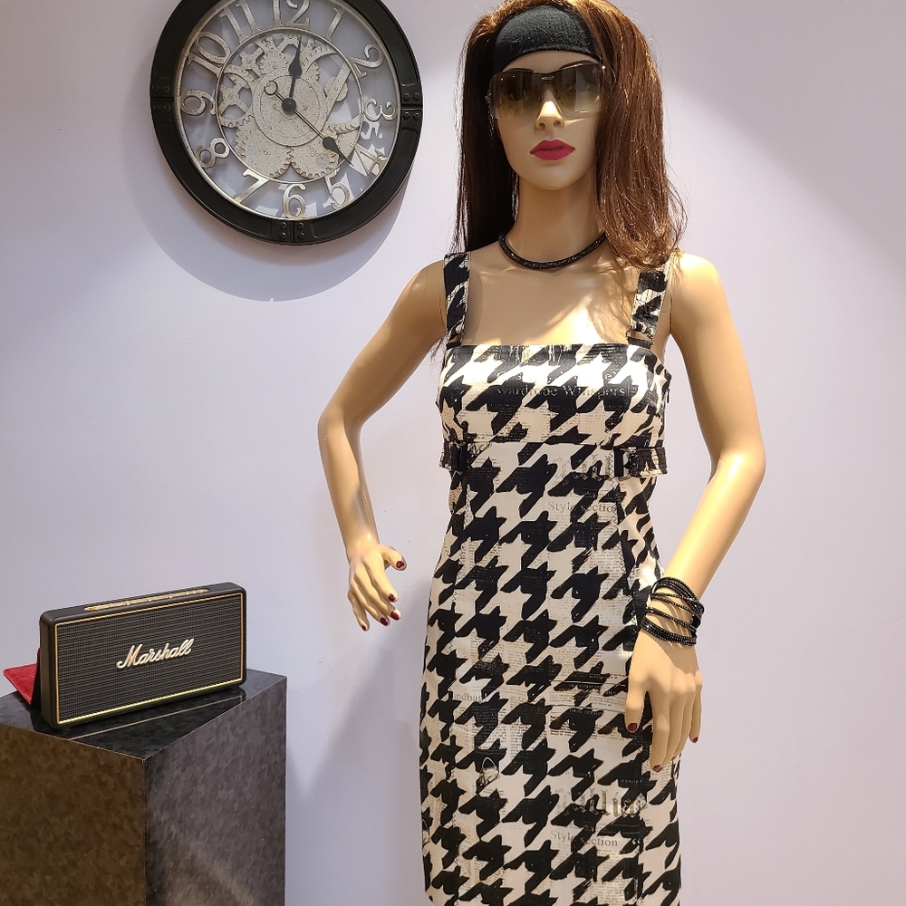 JOHN GALLIANO GAZETTE PRINT DRESS SIZE XS IT 38